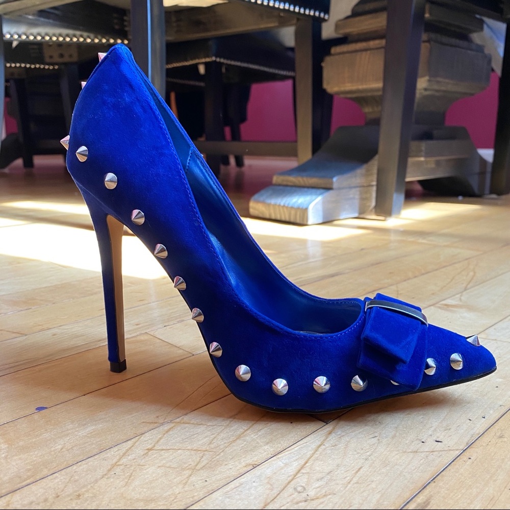 Blue Studded Pumps